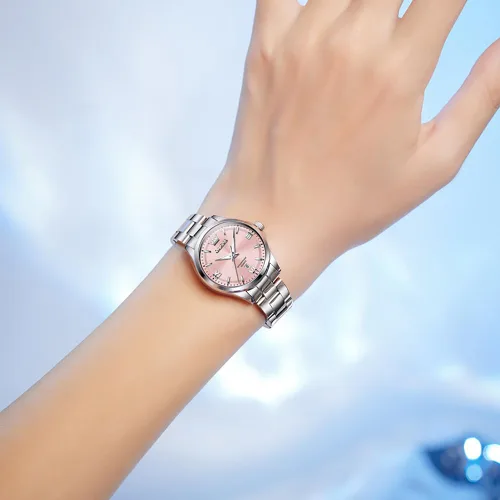 Vista 2 de OLEVS Relojes de acero inoxidable para mujer, reloj plateado de lujo para mujer con fecha, resistente al agua, analógico de cuarzo, delicado reloj