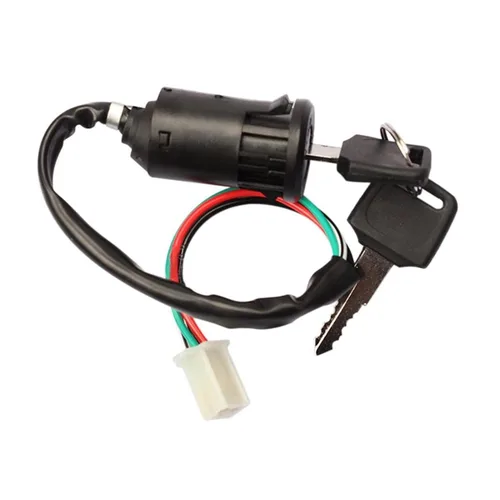 Vista 2 de Llave universal de interruptor de encendido de motocicleta con cable para compatible con accesorios de scooter ATV Moto