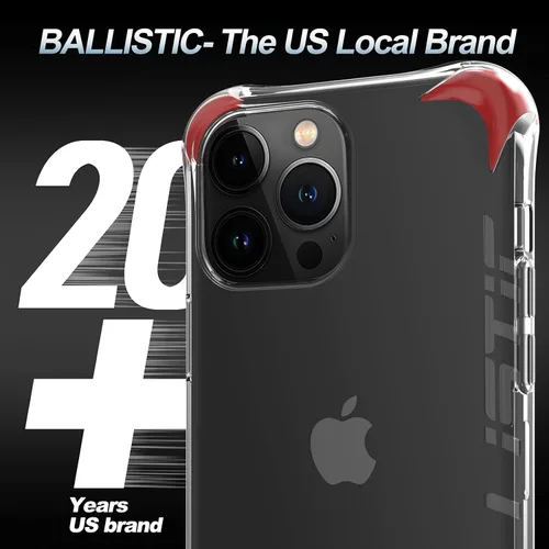 Vista 7 de BALLISTIC Funda transparente compatible con iPhone 13 Pro (solamente), con 1 protector de lente de cámara, 2 juegos contra esquinas caídas, funda
