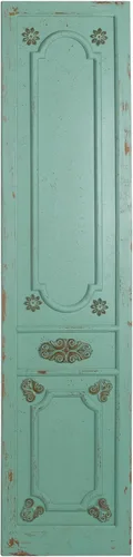 Vista 2 de Deco 79 Decoración de pared de puerta antigua con pergamino de madera, 18 x 1 x 78 pulgadas, verde