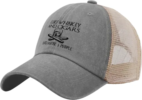Vista 136 de Philysonic Funny Hat I Like Whisky and Cigars and Maybe 3 People Sombreros para Hombres Gorras de Béisbol Gorras Ajustables