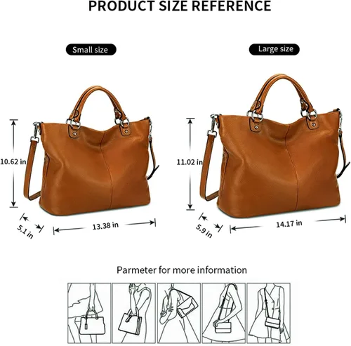 Vista 3 de Bolso Kattee, para mujer, de cuero suave, 3 formas de llevarlo, mochila, bolso y bolsa de mano