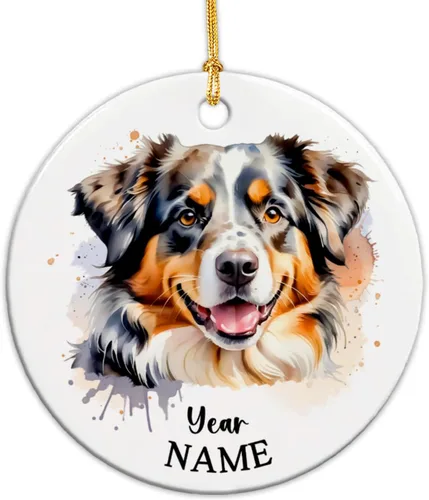 Vista 24 de Adorno de Navidad personalizado para perro Airedale, adorno de cerámica para hombres y mujeres, adornos de cerámica personalizados para perros