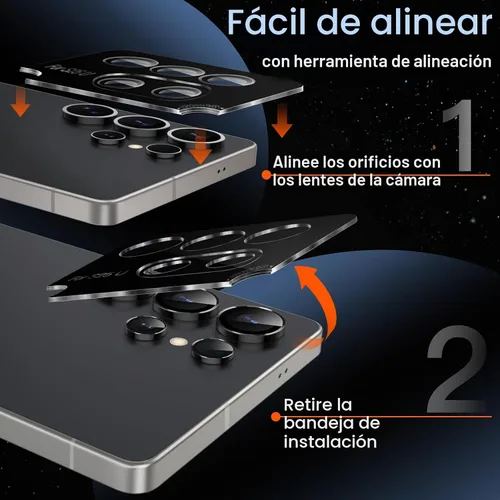Vista 3 de JETech Protector de lente de cámara para Samsung Galaxy S25 Ultra, negro, 1