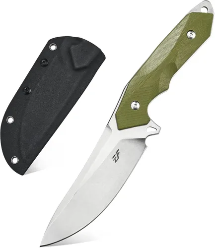 Vista 13 de Eafengrow EF107 Cuchillo de hoja fija con hoja de acero D2 y funda Kydex - Cuchillo compacto G10 para exteriores (negro)