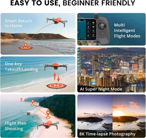 Vista 7 de FIMI Mini 3 Drone con cámara para adultos 4K, módulo de imagen mejorado, cardán de 3 ejes, transmisión HD de 9 KM, cámara 4K/60fps 48MP, visión