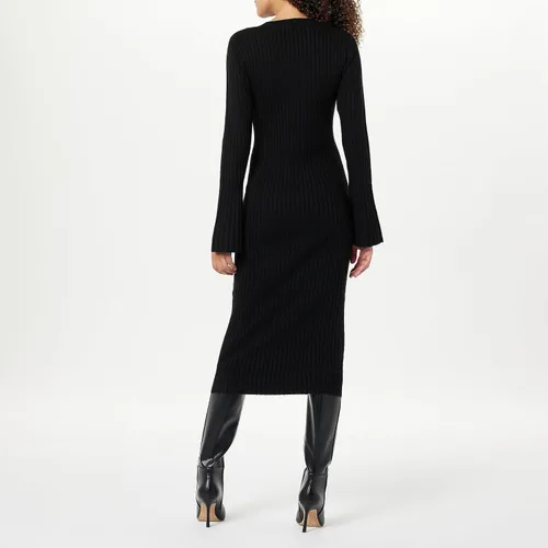 Vista 2 de The Drop Vestido tipo suéter acanalado con mangas acampanadas Fernanda para mujer