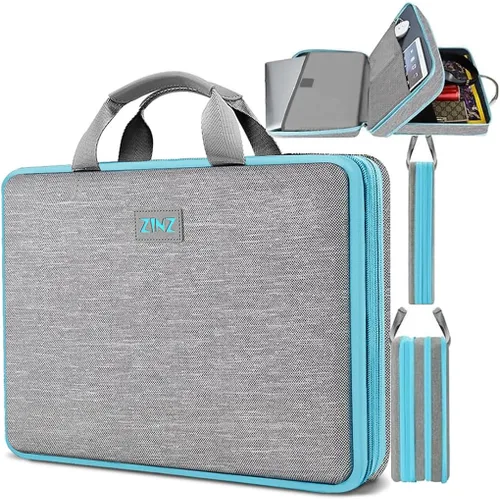 Vista 27 de ZINZ - Funda para portátil de 13 pulgadas con funda expandible, maletín protector de computadora con múltiples bolsillos, compatible con MacBook