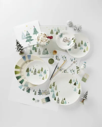 Vista 11 de Lenox 893565 Balsam Lane - Juego de vajilla de 12 piezas, verde, Navidad, alojamiento navideño