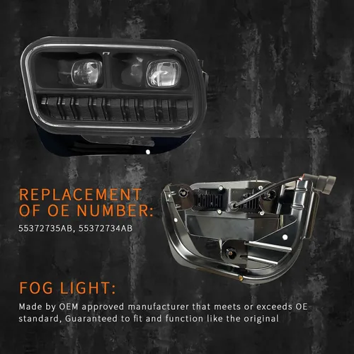 Vista 4 de Shocklight Luces antiniebla LED de repuesto para Dodge Ram 1500 2009-2012, Dodge Ram 2500 3500 2010-2018 Lámparas antiniebla izquierda y derecha