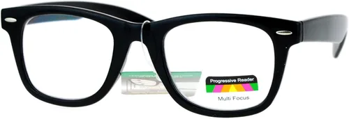 Vista 2 de SA106 Gafas de lectura progresivas retro con borde de cuerno multi 3 Focus