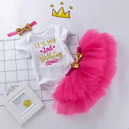 Vista 4 de Shalofer Conjunto de falda de encaje tutú con corona y diadema para bebé niña