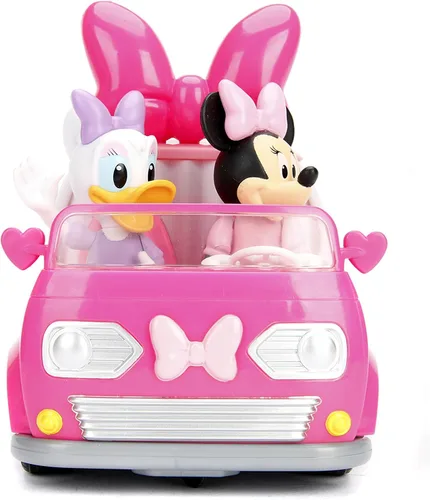 Vista 4 de Jada Juguetes Disney Junior Minnie Mouse Happy Helper's Van RC/Radio Control Vehículo de juguete, rosa/blanco