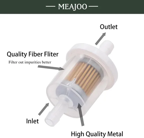Vista 3 de 3 filtros de combustible en línea 691035 493629 de 40 micras 1/4 pulgadas para Briggs Stratton, repuesto para motores Kawasaki 49019-0014 49019-7001