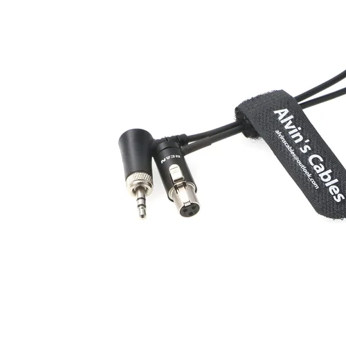 Vista 3 de Alvin's Cables Cable de audio de perfil bajo TA3F Mini-XLR de 3 pines hembra a bloqueo-0.138 in-TRS ángulo recto para Sennheiser EK 2000 Sony UWP