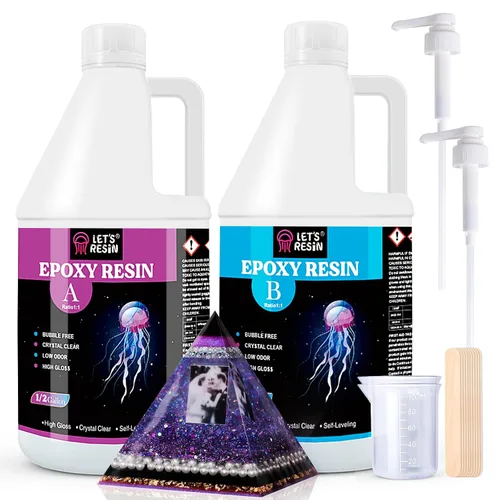 Vista 6 de LET'S RESIN Resina Epoxi Sin Burbujas, Kit de Resina Cristalina Transparente de 23oz para Manualidades, Joyería, Arte, Fundición, Kit de Arte DIY