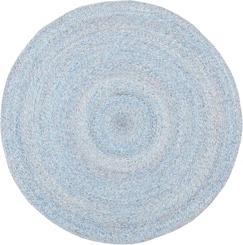 Vista 2 de SAFAVIEH Cape Cod Collection CAP224M - Alfombra redonda de 3 pies, hecha a mano, trenzada, color azul