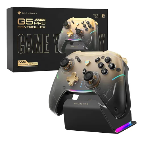 Vista 8 de Machenike G5Pro V2 1000HZ Wireless Gaming Controller for NS/PC/iOS/Android,Bluetooth 2.4G Wired PC Controller With Hot-Swappable Joystick,Optical