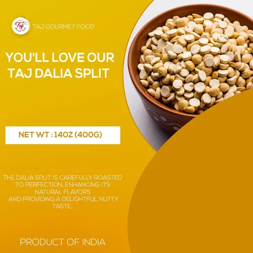 Vista 6 de TAJ Premium indian Dalia Split (garbanzos partidos asados Daliya), (14 onzas)