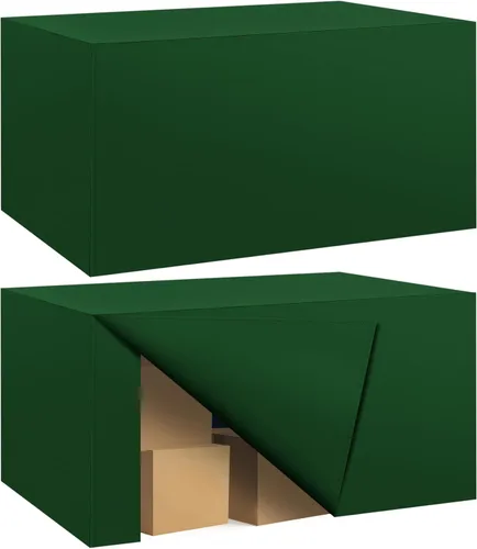 Vista 31 de Paquete de 2 manteles ajustados para mesa rectangular de 4 pies, 48 x 24 pulgadas, cubiertas de mesa verde manzana, tela de poliéster resistente al