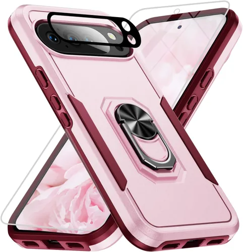 Vista 33 de Funda para Google Pixel 9 Pro XL [protección contra caídas de grado militar de 15 pies] con protector de pantalla y protector de lente, resistente a