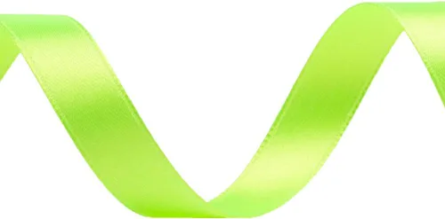 Vista 3 de Cinta de satén verde manzana de doble cara de color sólido de 1/2 pulgada x 25 yardas, cintas perfectas para manualidades, decoración de bodas