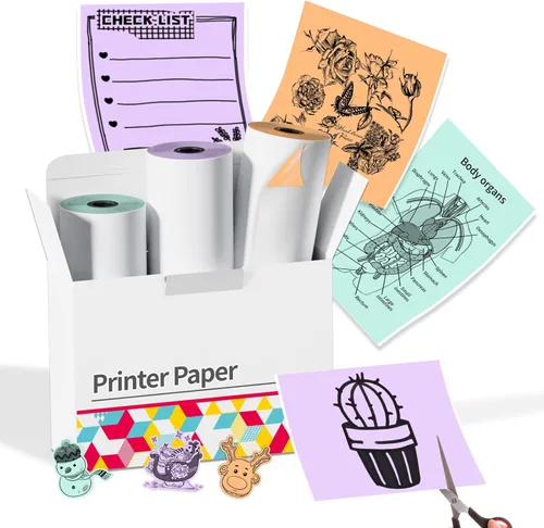 Vista 10 de Papel adhesivo térmico transparente de alta definición, impresión instantánea, compatible con papel de impresora Phomemo M02/M02