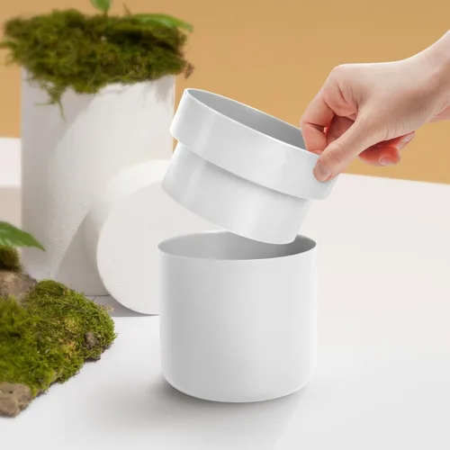 Vista 6 de Caja de seguridad secreta oculta con parte inferior falsa para macetas con cerradura de llave, resistente a la intemperie para jardín, patio y hogar