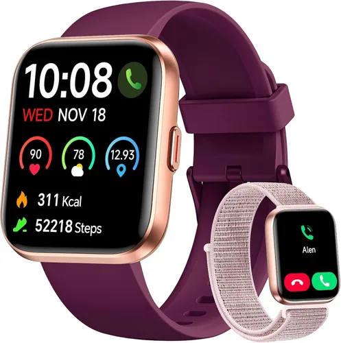Vista 11 de Woneligo Reloj inteligente para mujer, responder/hacer llamadas, Alexa integrado, pantalla táctil de 1.85 pulgadas, rastreador de actividad física