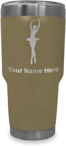 Vista 8 de LaserGram Vaso aislado al vacío de 20 onzas, bailarina de ballet, grabado personalizado incluido (negro)