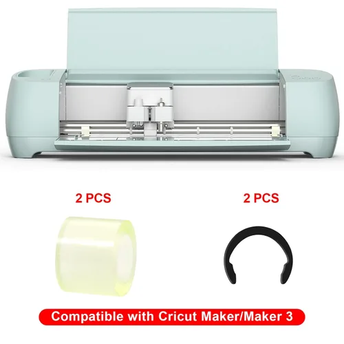 Vista 2 de Resolución de rodillos de goma de 2 piezas y 2 piezas de repuesto compatibles con Cricut Maker/Maker 3