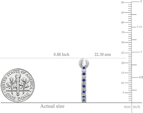 Vista 5 de Dazzlingrock Collection Pendientes de aro para mujer, 0,25 quilates, plata de ley