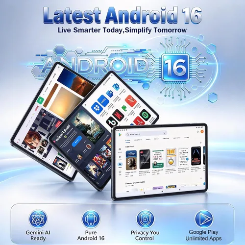 Vista 3 de Android 16 Tablet de 10 pulgadas, pantalla de 120 Hz, octa-Core