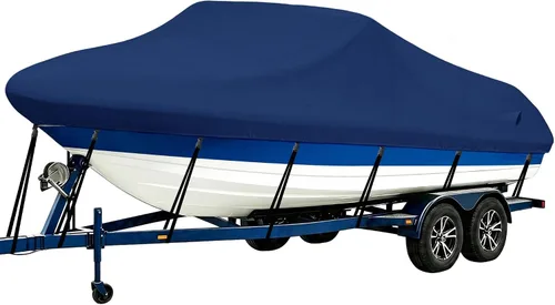 Vista 23 de iCOVER - Funda para lancha remolcable, resistente, impermeable, lona, grado marino, apta para lanchas de pesca y esquí, V-Hull, de 14-16 pies