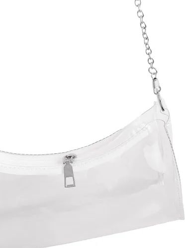Vista 5 de OYOANGLE Bolso cruzado transparente para mujer, bolsa transparente aprobada para estadios