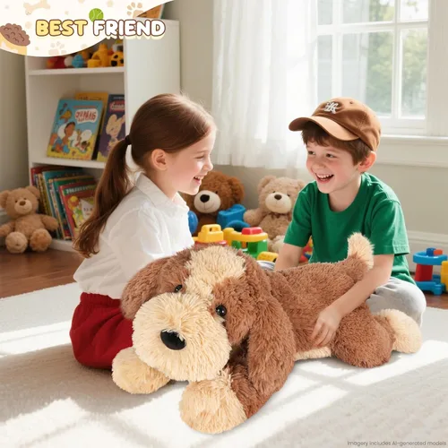 Vista 4 de SuzziPals Animal de peluche grande de 30 pulgadas, cachorro de peluche gigante grande y suave, juguetes de peluche gigantes para relajación