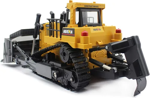 Vista 2 de Fisca Bulldozer de Control Remoto RC 1/16 Vehículo de Construcción Completamente Funcional, Cargador Frontal Dozer de 2.4Ghz 11 Canales con Luz