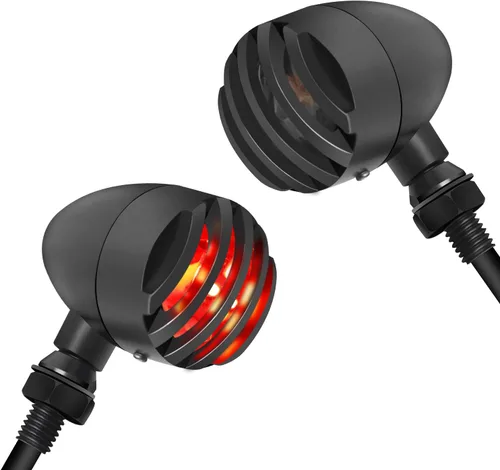 Vista 9 de Luces intermitentes NTHREEAUTO para motocicleta, faros intermitentes de LED, de aluminio y resistentes al agua, luces indicadoras universales