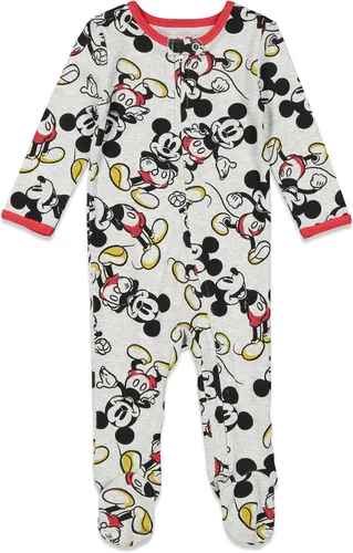 Vista 3 de Disney Mickey Mouse - Paquete de 2 overoles con cremallera para dormir y jugar para bebés