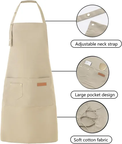 Vista 6 de Tosewever Delantales de Arte para Mujeres Pintura Cerámica Horneado, Delantal de Cocina con Correas de Hebilla para Hombres con Bolsillos para Chef