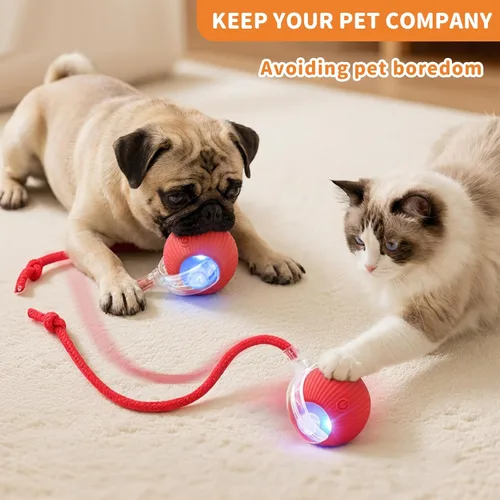 Vista 2 de Juguetes Interactivos para Gatos de Interior Pelota Automática Inteligente que Rueda para Gatitos Aburridos Mascota Mejorada de Movimiento Rápido
