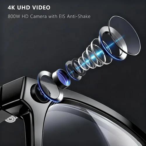 Vista 2 de Lentes inteligentes Ai 2026 para hombres y mujeres, gafas de cámara HD 4K de 8 MP, batería de 410 mAh, admite grabación de fotos/videos/audio