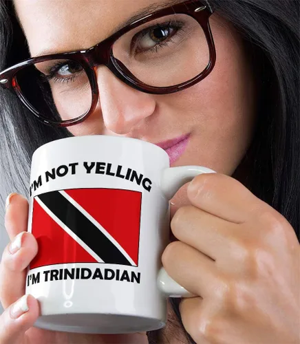 Vista 6 de Taza de té y café de cerámica Trinidadian Trinidad Tobago Trinidadians, regalo de Navidad, Hanukkah, para hombres y mujeres