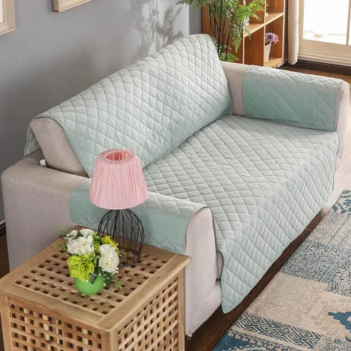 Vista 11 de vctops Funda acolchada de doble protección, 100 % impermeable, funda antideslizante para sofá de 2 plazas, protector reversible de muebles para Gris