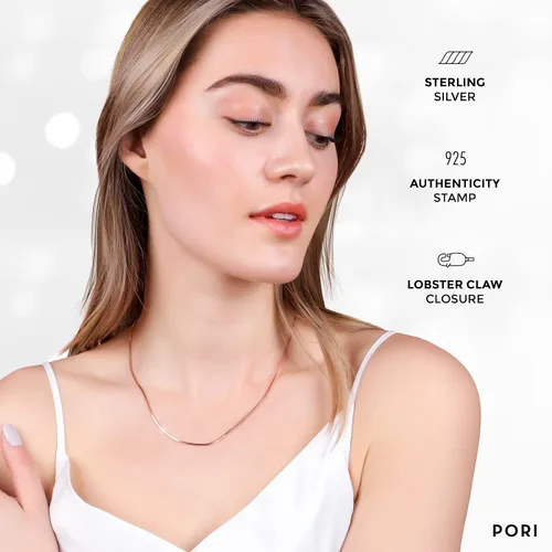 Vista 4 de PORI JEWELERS 925 Sterling Silver Rose Gold 1.5MM Magic 8 Sided Italian Snake Chain - Women - Made in Italy