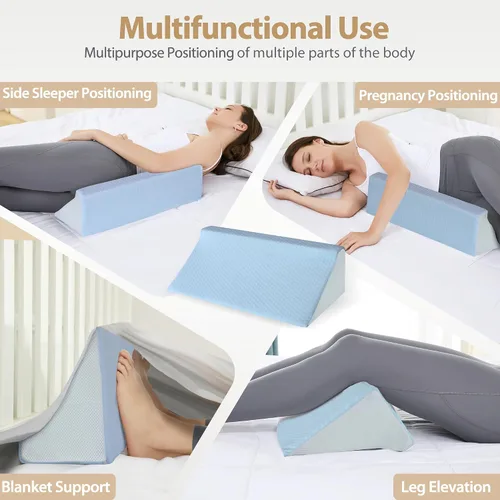Vista 4 de Almohada de cuña para dormir de lado, soporte de posicionamiento corporal Back and Leg Support, Body Positioning, Pregnancy Support, Ankle