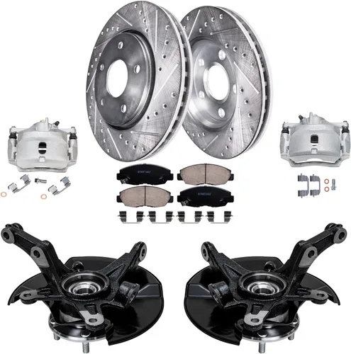 Vista 52 de Detroit Axle - Rotores de freno para Toyota Avalon 2020-2021 Camry 2020-2024, repuesto de rotores de freno de disco perforados y ranurados: rotor