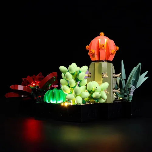 Vista 5 de Kyglaring Kit de iluminación LED para Lego Succulents 10309 - Juego de construcción de modelos, moderno, multicolor, interior, control remoto