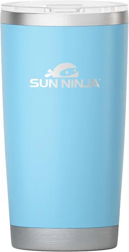 Vista 12 de SUN NINJA Vaso de acero inoxidable de 20 onzas, taza aislada al vacío de doble pared con tapa fácil de abrir, jarra de café de 20 onzas de grado