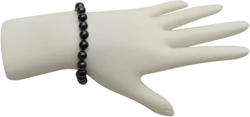 Vista 7 de Pulsera de perlas cultivadas negras Akoya japonesa de oro de 14 quilates de 0.217-0.236 in, calidad AAA